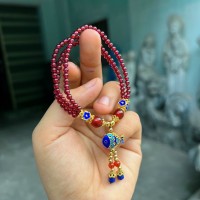 VÒNG TAY GANET NGỌC HỒNG LỰU MIX PHỤ KIỆN PHÙ HỢP CHO GIỚI TRẺ .