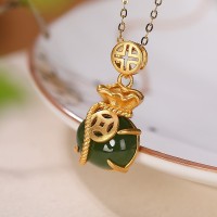DÂY CHUYỀN NGỌC BÍCH BỌC MẠ VÀNG NON 10K SANG TRỌNG QUÝ PHÁI ,ĐƯỢC CHỊ EM PHỤ NỮ ƯU CHUỘNG.