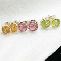 BÔNG TAI ĐỒNG ĐIẾU ĐÁ TOURMALINE TỰ NHIÊN