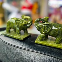  CẶP VOI ĐÁ NGỌC SAPENTINE TỰ NHIÊN