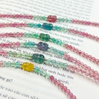 VÒNG TAY TOURMALINE MIX TY HƯU TỰ NHIÊN ĐA SẮC