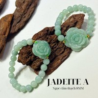 Nhẫn ngọc cẩm thạch chạm hoa T4037- Qùa tặng đá tự nhiên cao cấp - Chiêu tài vượng khí cho gia chủ
