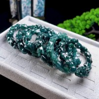 Vòng tay lam ngọc tự nhiên - T4053 - Qùa tặng phong thủy cao cấp - Ngọc tự nhiên chiêu tài, tụ khí 