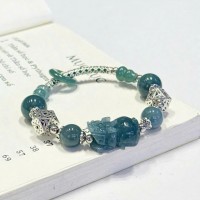 Vòng Tay Lam Ngọc Type A Mix Tỳ Hưu T4149 - Quà Tặng Đá Tự Nhiên Cao Cấp – Chiêu Tài Vượng Khí Cho Doanh Nghiệp