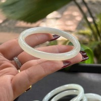Vòng Tay Ngọc Hoà Điền Bạch Ngọc Bản Đũa T4171 - Quà Tặng Sếp & Đối Tác Sang Trọng – Đá Tự Nhiên 100% Khẳng Định Đẳng Cấp