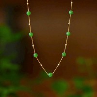 Dây chuyền ngọc bích bọc bạc -T4208 -Quà Tặng Tri Ân Khách Hàng & Đối Tác Cao Cấp – Stone Decor Phong Thủy Vượng Khí