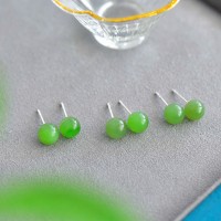 Hoa tai ngọc bích bọc bạc T4222 -Món Quà Tinh Tế Tặng Sếp Sang Trọng – Đá Tự Nhiên 100% Mang Lại Bình An, Tài Lộc
