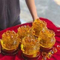 TÚI TIỀN ĐÁ LƯU LY BAO GỒM 5 NÉN LƯU LY VÀ ĐÁ VỤN LƯU LY T1525