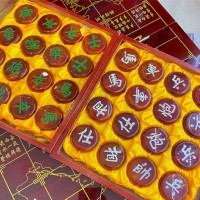 Bộ cờ tướng đá mã não đỏ tự nhiên T177