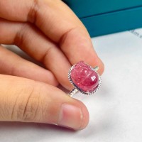 NHẪN TỲ HƯU TOURMALINE BỌC BẠC DÀNH CHO CHỊ EM PHỤ NỮ 