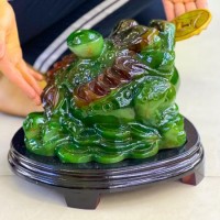 Cóc thiềm thừ đá serpentine ngang 30cm T055