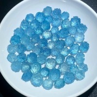 CHARM HOA HỒNG ĐÁ AQUAMARINE TỰ NHIÊN