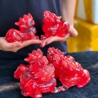 Cặp tỳ hưu  đá núi lửa đỏ T121