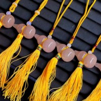 Khánh treo xe hồ lô đá onyx hồng biểu tượng của sự ấm no, hạnh phúc