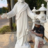 Tượng chúa Giêsu đá trắng cao 1.9m T3629