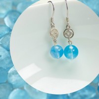 BÔNG TAI AQUAMARINE VỚI THIẾT KẾ ĐƠN GIẢN PHÙ HỢP VỚI CHỊ EM PHỤ NỮ