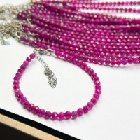 Vòng tay Ruby Nam phi cắt giác khoá bạc
