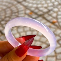 Vòng tay bản hẹ mã não trắng
