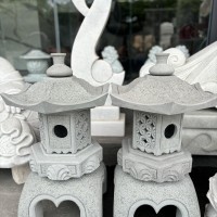 Cặp chân đèn dá sa thạch nguyên khối cao 60cm T2496