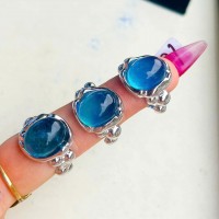 Nhẫn đá aquamarine bọc bạc T3271