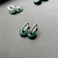 Bông tai lam ngọc đồng điếu phối bạc T3380