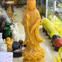 Tượng quan âm đá ngọc hoàng long cao 1m - ngang 32cm T3548