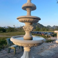 Tháp nước đá trắng nguyên khối Cao 2.7cm -ngang bệ to 1.25m- bệ 2 80cm - bệ chốp 50cm T3572