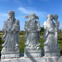 Tượng tam đa đá trắng xanh Cao 1.5M -ngang 56Cm dài 43Cm T3576