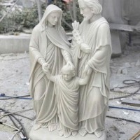 Tượng Gia đình Thánh Gia đá trắng cao 1m T3625