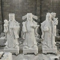 Tượng tam đa đá trắng nguyên khối cao 81cm T3781