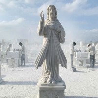 Tượng Lòng Chúa Thương Xót đá trắng nguyên khối cao 1m8 ngang 75cm T3739