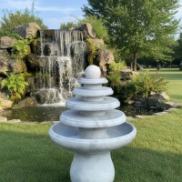 Thủy luân nước đá trắng tự nhiên cao 90cm T3743