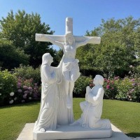 Tượng điêu khắc Chúa Giêsu chịu đóng đinh trên cây thập giá, cao 2.5m T3831