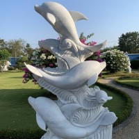 Tháp nước cá chép đá trắng tự nhiên cao 1m7 T3776.