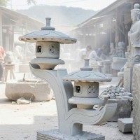 Cặp chân đèn đá sa thạch tự nhiên cao 1m1 T3778