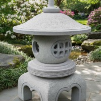 Cặp chân đèn đá sa thạch tự nhiên cao 60cm T3783