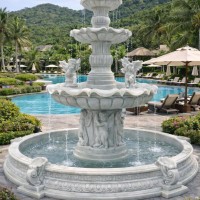 ĐÀI PHUN NƯỚC ĐÁ TỰ NHIÊN 3 TẦNG CAO 2M5 NGHỆ THUẬT - SANG TRỌNG T3848