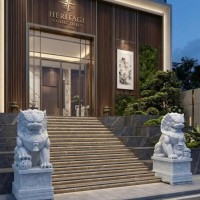 Cặp kỳ lân đá trắng nguyên khối cao 1.55m T3853