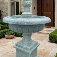 Thủy luân nước đá trắng tự nhiên nguyên khối, cao 1.27m T3874