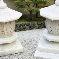 Cặp chân đèn đá trắng tự nhiên nguyên khối, cao 55cm T3889