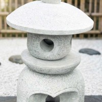 Chân đèn đá Sa thạch tự nhiên nguyên khối, cao 42cm T3890