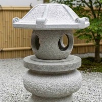 Chân đèn đá Sa thạch tự nhiên nguyên khối, cao 55cm T3893