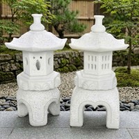 Chân đèn đá tự nhiên nguyên khối, cao 55cm T3898