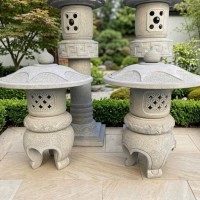 Cặp chân đèn đá sa thạch cao 90cm T3879 