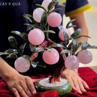 Cây đào đá thạch anh hồng 9 quả lớn T3990
