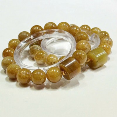 Vòng Tay Ngọc Hòa Điền Nâu Tự Nhiên 12mm (Nephrite) - T4064 - Trang Sức Nam/Nữ Sang Trọng Đằng Cấp – Bổ Trợ Bản Mệnh, Vững Vàng Tâm Trí & Tụ Tài Tụ Lộc