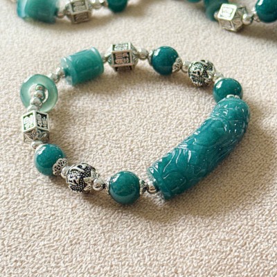 Vòng Lam Ngọc Mix Charm Như Ý T4088 –Món Quà Trao Gửi Điều Lành, Thanh Nhã, May Mắn, Như Ý Cát Tường