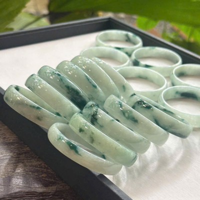 Vòng bản ngọc cẩm thạch hoa bay type A T4128 - Tuyệt Tác Đá Tự Nhiên Cao Cấp – Quà Tặng Phong Thủy Sang Trọng Và Đầy Ý Nghĩa