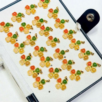 Hoa tai ngọc hoà điền cỏ 4 lá bọc bạc T4212 -Quà Tặng Đá Tự Nhiên Cao Cấp – Chiêu Tài Vượng Khí Cho phái đẹp