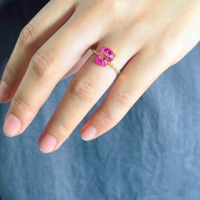 NHẪN TÚI TIỀN RUBY BỌC VÀNG 18K CỰC KÌ SANG TRỌNG